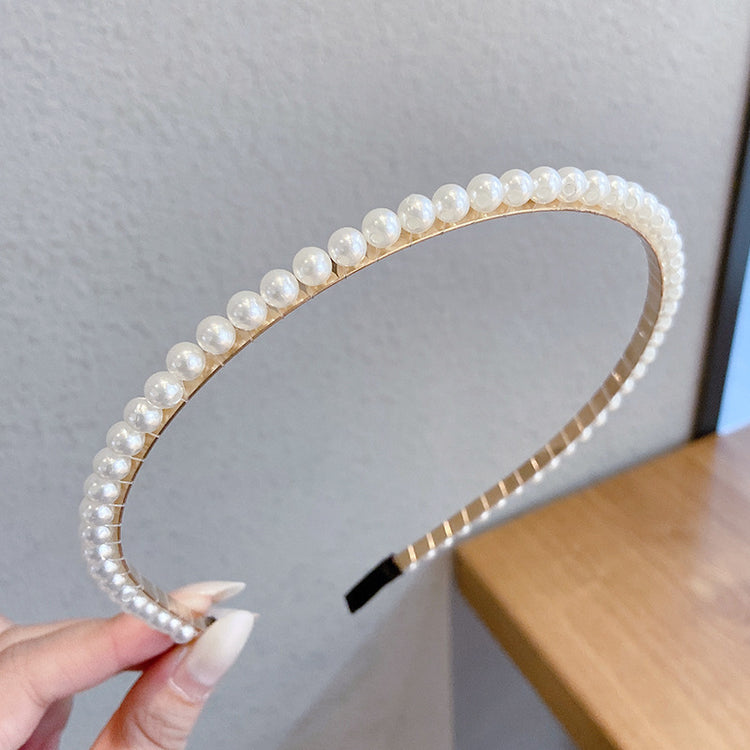 Sen Simple Pearl Thin Headband Hair Accessories Headband - Swefashionstore
