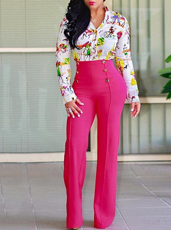 Fashionable Slim Fit Double-breasted Flared Trousers With Slight Stretch - Swefashionstore