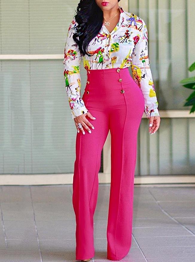 Fashionable Slim Fit Double-breasted Flared Trousers With Slight Stretch - Swefashionstore