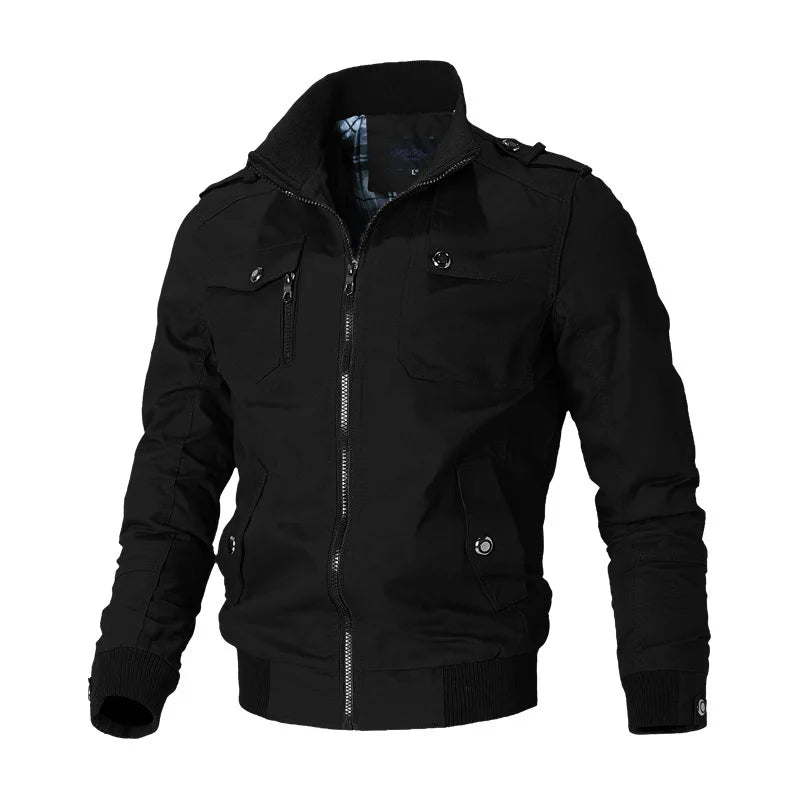 Jacket Men Fashion Casual Windbreaker Jacket Coat Men 2025 Spring Autumn New Hot Outwear Solid Stand Slim Jacket Mens - Swefashionstore