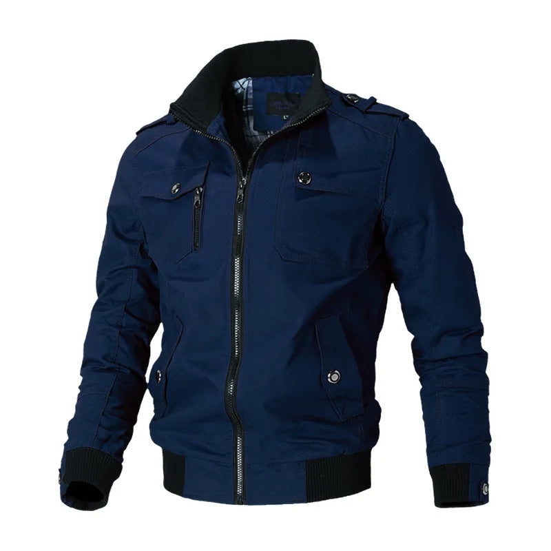 Jacket Men Fashion Casual Windbreaker Jacket Coat Men 2025 Spring Autumn New Hot Outwear Solid Stand Slim Jacket Mens - Swefashionstore