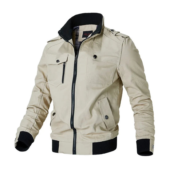 Jacket Men Fashion Casual Windbreaker Jacket Coat Men 2025 Spring Autumn New Hot Outwear Solid Stand Slim Jacket Mens - Swefashionstore