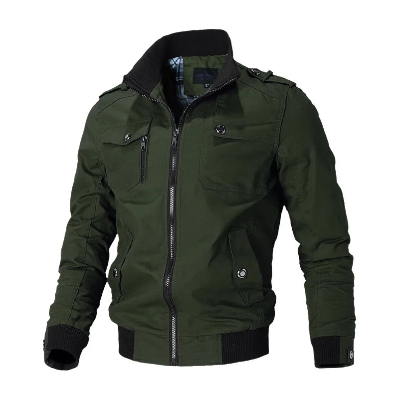 Jacket Men Fashion Casual Windbreaker Jacket Coat Men 2025 Spring Autumn New Hot Outwear Solid Stand Slim Jacket Mens - Swefashionstore