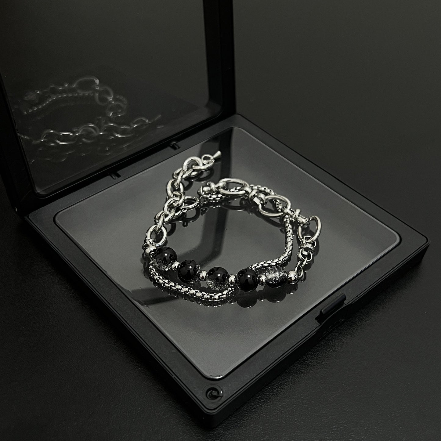 Titanium Steel Double-layer Burst Beads Bracelet