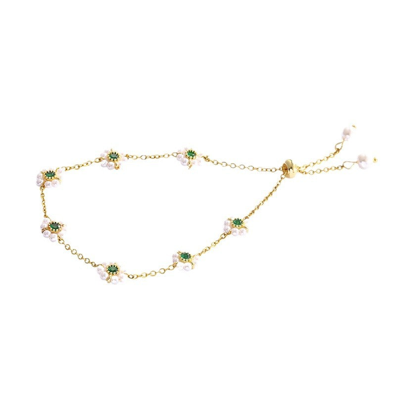 Pearl Flowers Bracelet All-match Fashion Adjustable Chain Bracelet - Swefashionstore