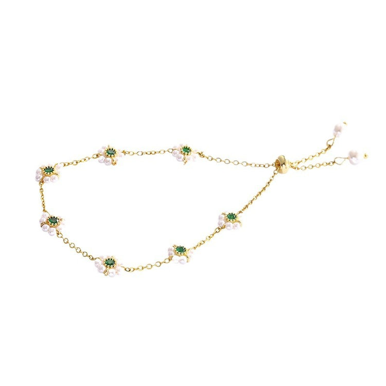 Pearl Flowers Bracelet All-match Fashion Adjustable Chain Bracelet - Swefashionstore