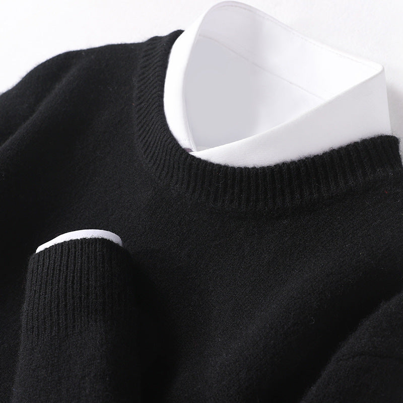 High Quality Loose Round Neck Solid Color Sweater - Swefashionstore