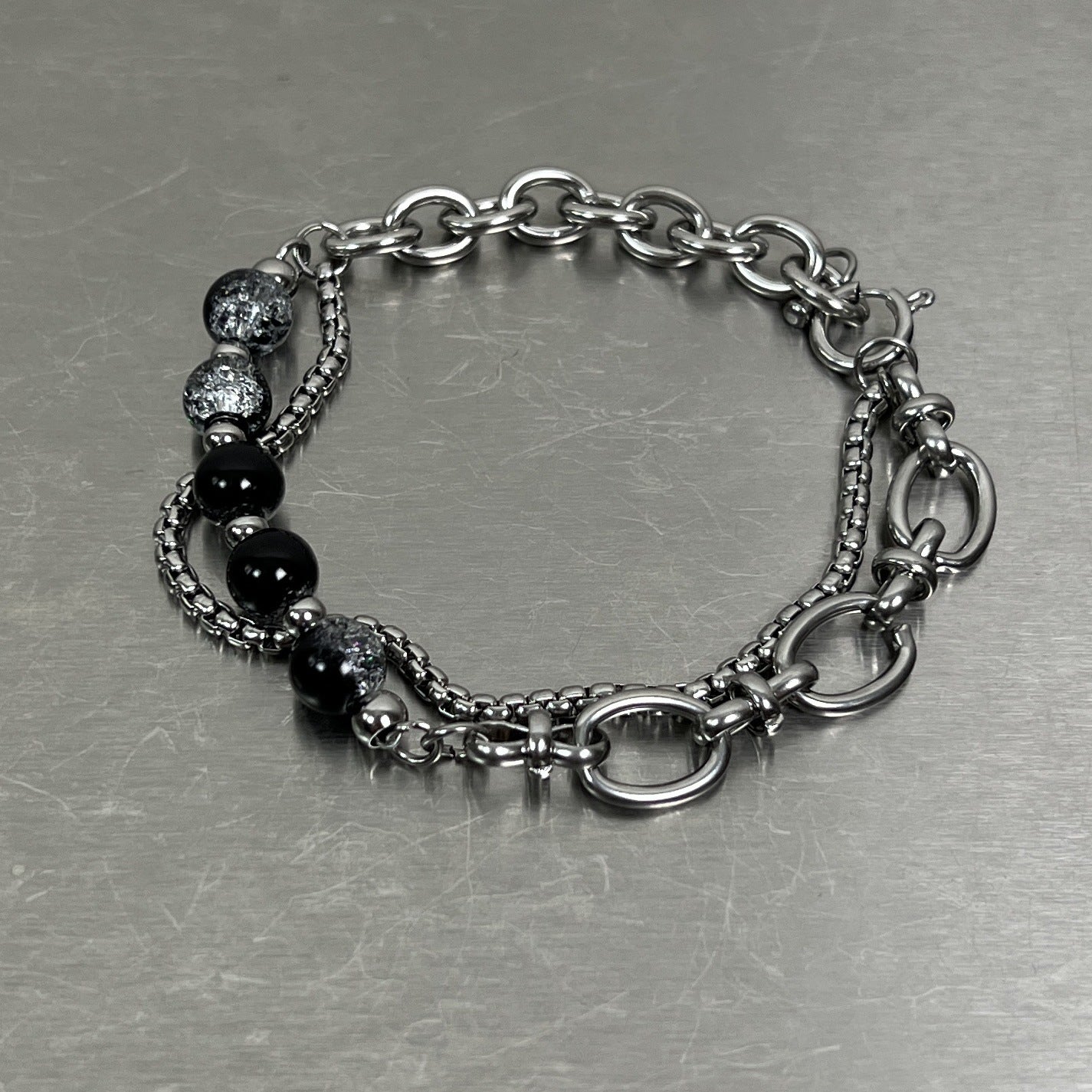 Titanium Steel Double-layer Burst Beads Bracelet