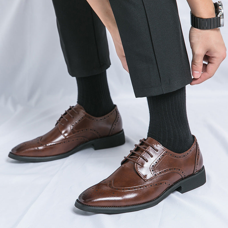 British Style Pointed Leather Shoes - Swefashionstore