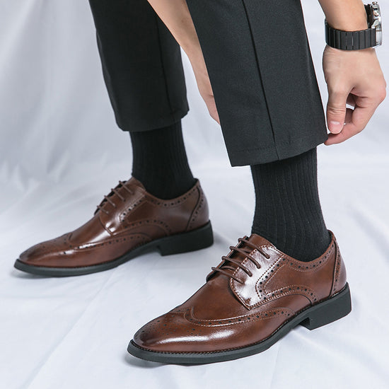 British Style Pointed Leather Shoes - Swefashionstore