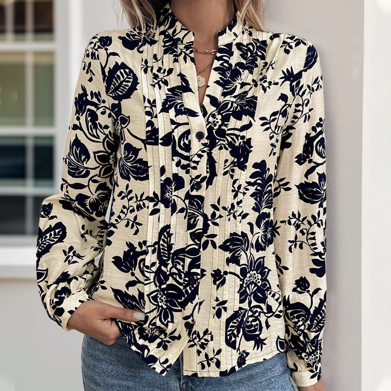 Elegantes Hemdoberteil mit RETRO-Print für Damen