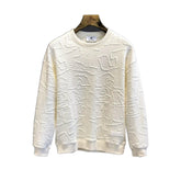Texture Jacquard Heavy Round Neck Sweater - Swefashionstore