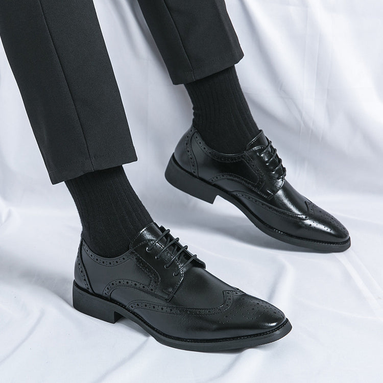 British Style Pointed Leather Shoes - Swefashionstore