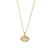 Shell Pearl Necklace With Rhinestones Female Zircon - Swefashionstore