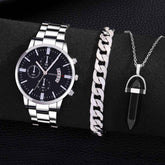 Quartz 10mm Steel Watch with Calendar Function - Swefashionstore