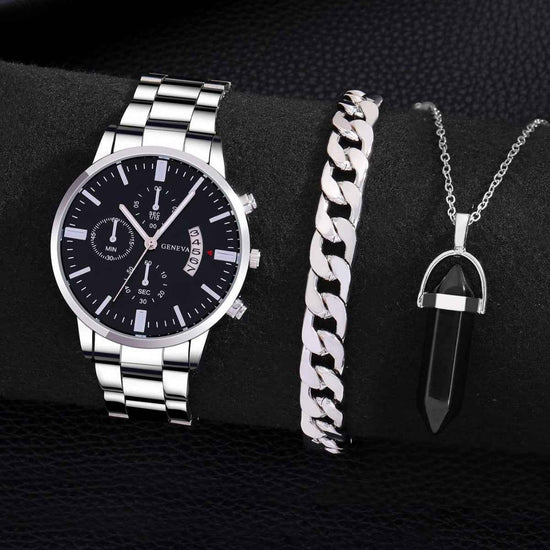 Quartz 10mm Steel Watch with Calendar Function - Swefashionstore