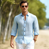 FASHION FOR MEN Medieval Retro Cotton And Linen Lapel Shirt - Swefashionstore