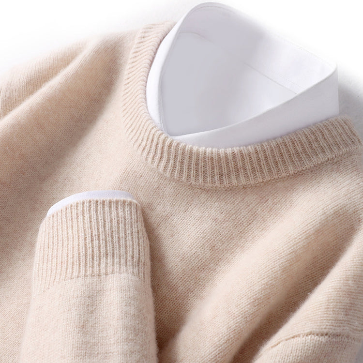 High Quality Loose Round Neck Solid Color Sweater - Swefashionstore
