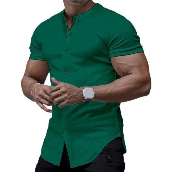Solid Color Shirt Summer New Button Short Sleeve - Swefashionstore