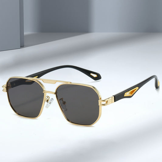 Herrenmode Doppelstrahl-Box Hohle Sonnenbrille