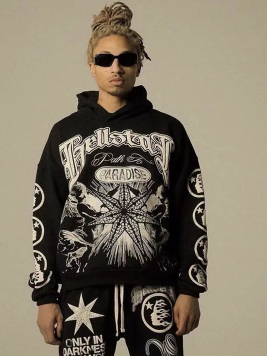 Harajuku Letter Print Loose Sweatshirt Hoodie, Long Sleeve, Pocket, Y2K Hip Hop Punk Style, Unisex Streetwear - Swefashionstore