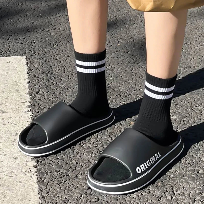 FESLISHOET Women Letter Slippers Sandals