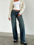 Straight-leg High Waist Jeans Women Denim Trousers - Swefashionstore
