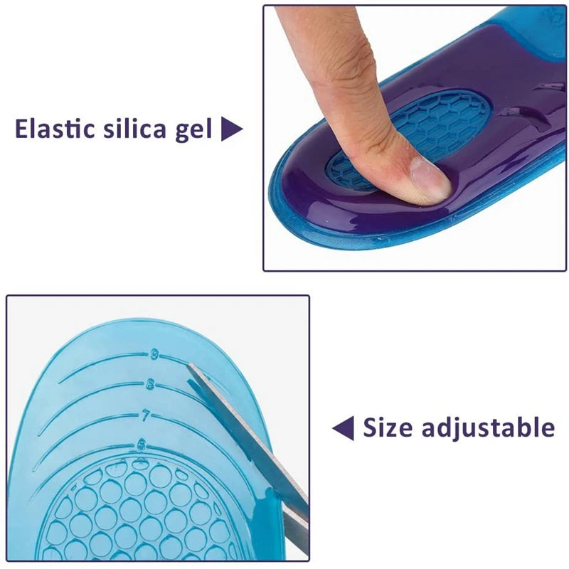 SILIKON-Einlegesohlen für Schuhe Orthopädische Fußgewölbeunterstützung