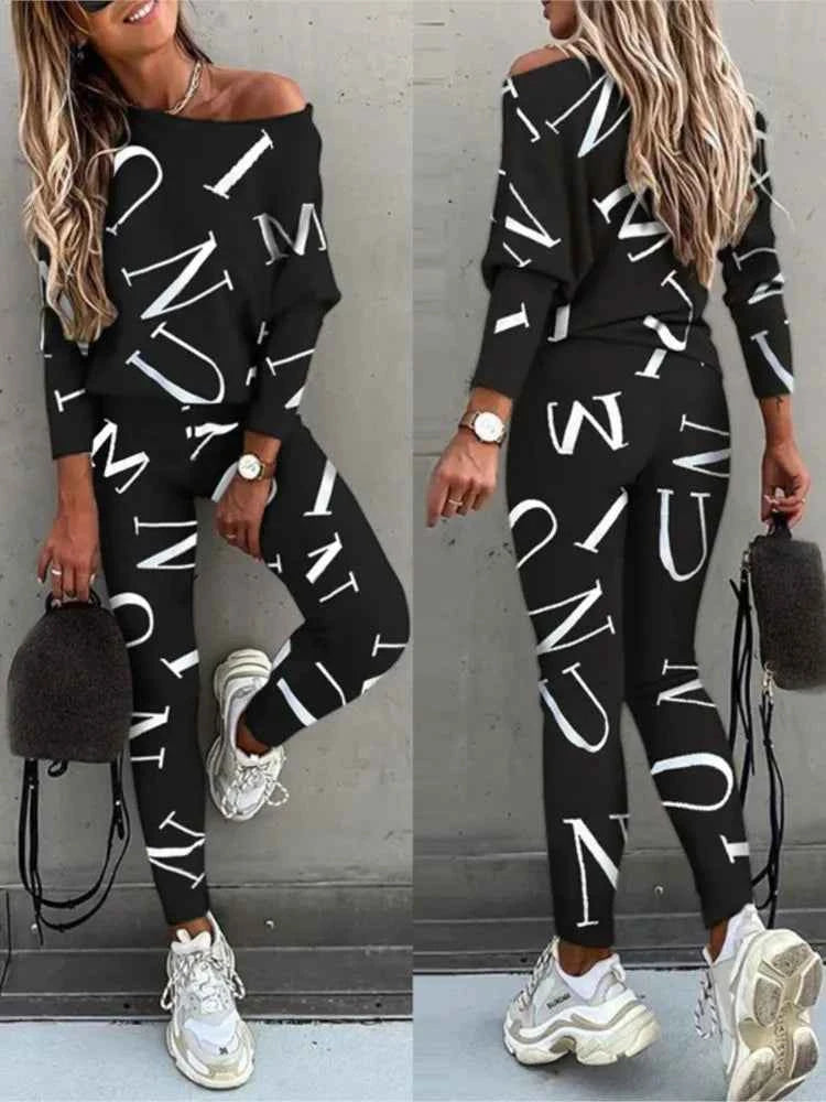 2-Piece Set of Sportswear Leggings Trousers for Casual Comfort and Active Lifestyle - Swefashionstore