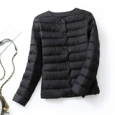 New European Women Spring Autumn Light Duck Down Fabric Lightweight Coat - Swefashionstore