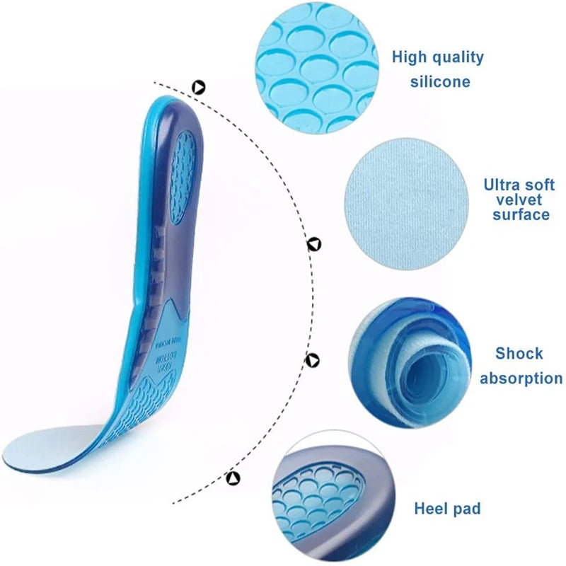SILIKON-Einlegesohlen für Schuhe Orthopädische Fußgewölbeunterstützung
