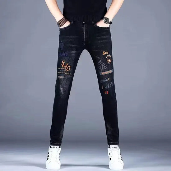 Black Slim Fit Jeans for Men Brand Jeans - Swefashionstore