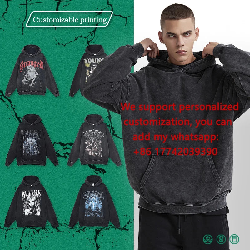 Anime Hoodies Guts Print Manga Sweatshirt Gothic Harajuku
