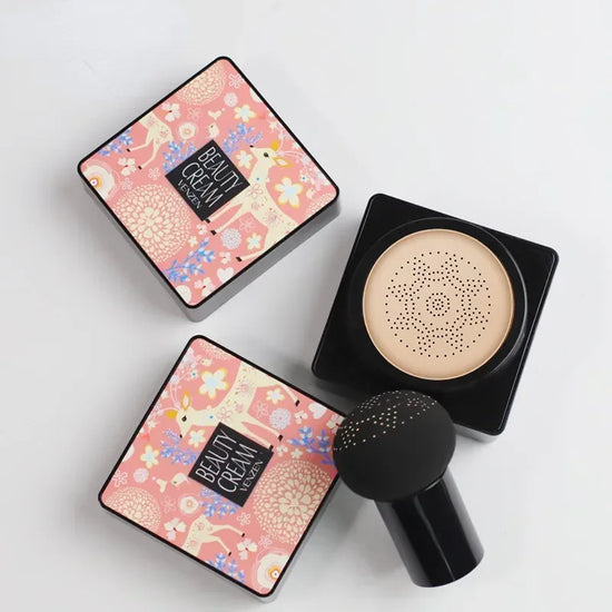 BB Air Cushion Base Foundation with Mushroom Head CC Cream Moisturizing Hydrating Concealer Makeup Brighten Skin Tone Cosmetics - Swefashionstore