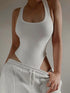 Sleeveless Knit BODYSUIT Summer Bodycon Off Shoulder Halter Tops - Swefashionstore