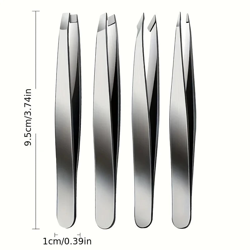 4 Piece Set Professional Tweezers