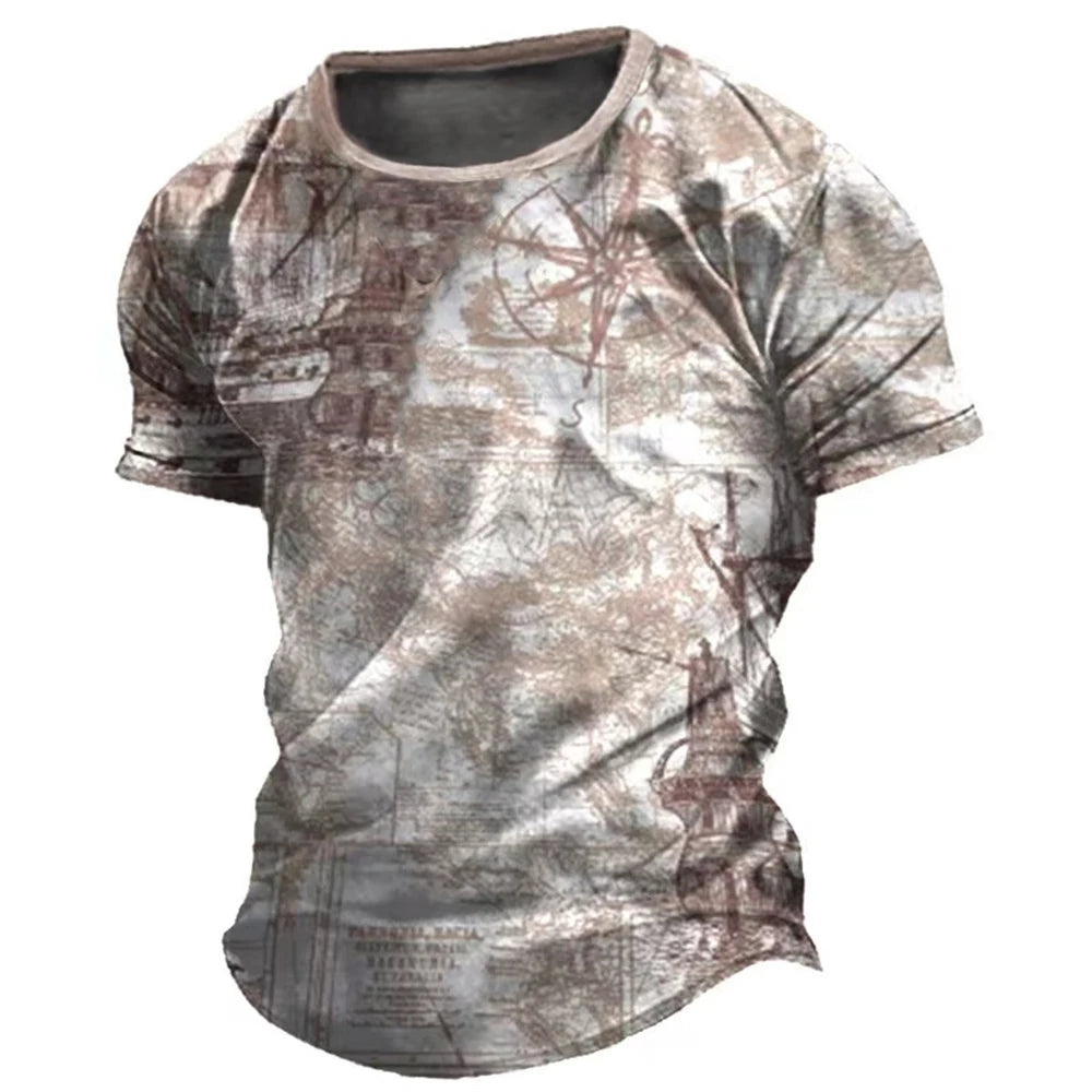 BESTSELLER Summer T-shirt Compass Printed - Swefashionstore