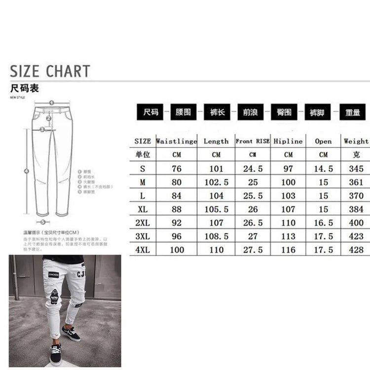 BESTSELLER White Embroidery Skinny RIPPED Jeans - Swefashionstore