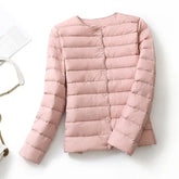 New European Women Spring Autumn Light Duck Down Fabric Lightweight Coat - Swefashionstore