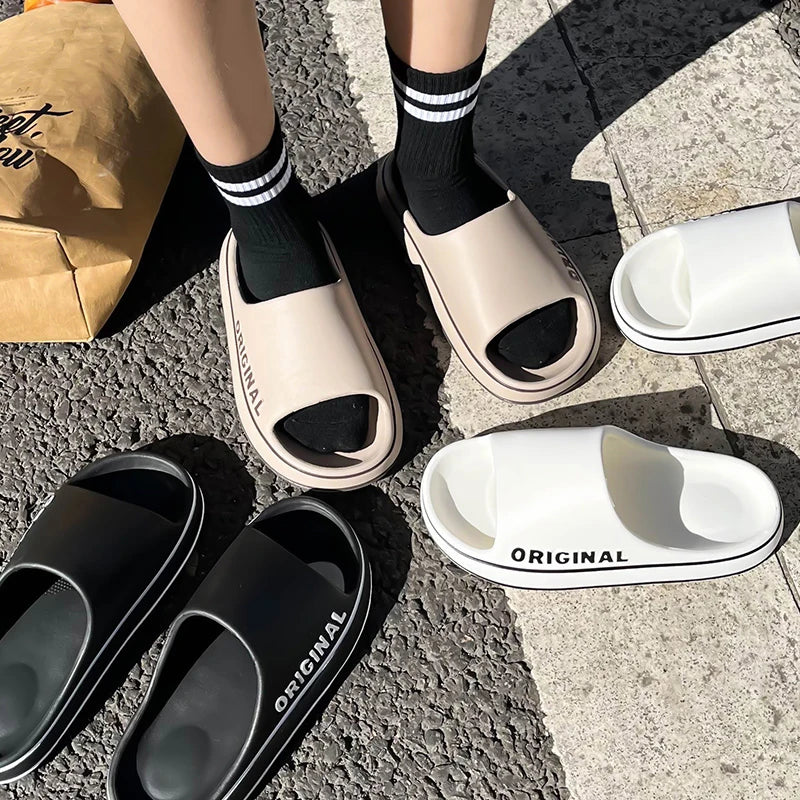 FESLISHOET Women Letter Slippers Sandals