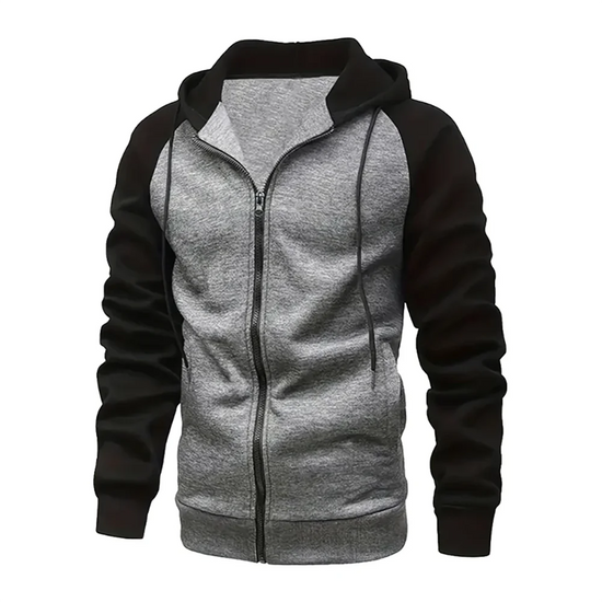 New Zip-Up Color Block Hoodie - Swefashionstore