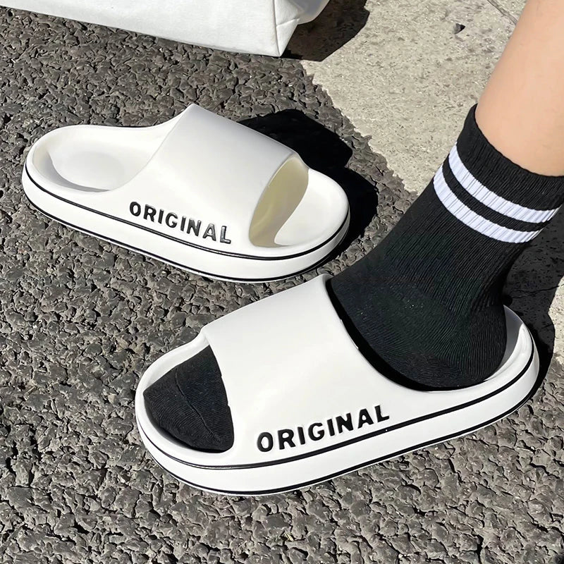FESLISHOET Women Letter Slippers Sandals