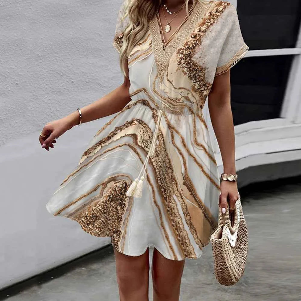 New Spring/Summer Bat Sleeves Lace V-Neck Top - Swefashionstore