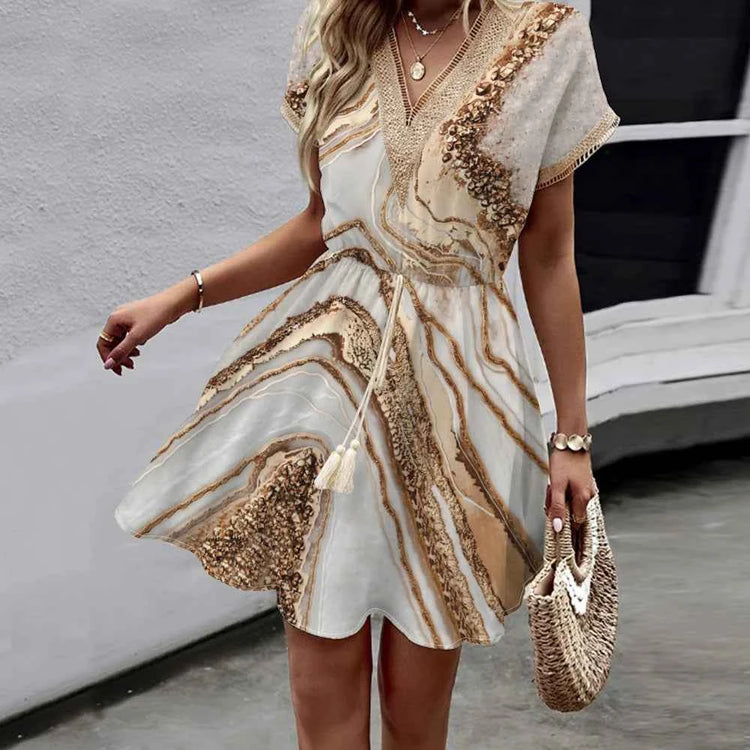 New Spring/Summer Bat Sleeves Lace V-Neck Top - Swefashionstore