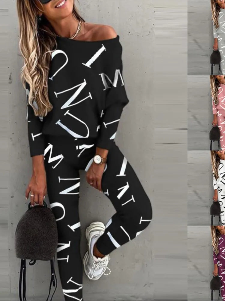 Stylish 2-piece Set Of Leggings Trousers Casual Comfortable Sportswear by XXOWENLI, perfect for everyday wear.