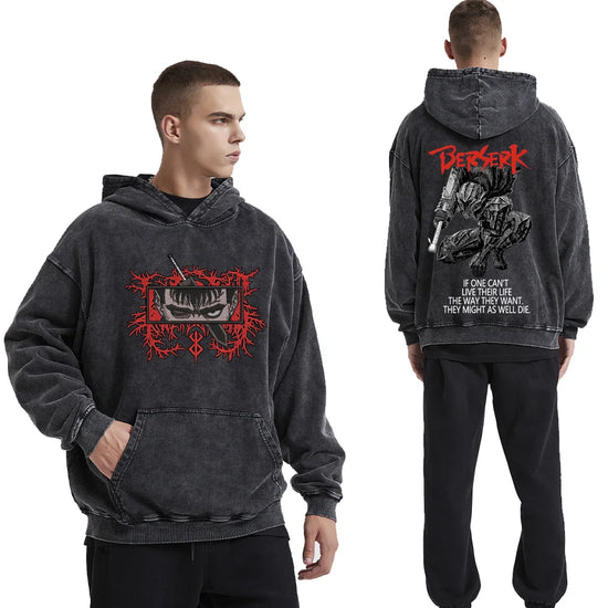 Anime Hoodies Guts Print Manga Sweatshirt Gothic Harajuku - Swefashionstore