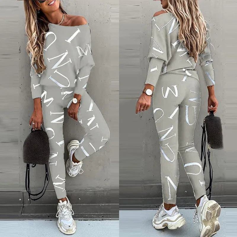 Stylish 2-piece Set Of Leggings Trousers Casual Comfortable Sportswear by XXOWENLI, perfect for everyday wear.
