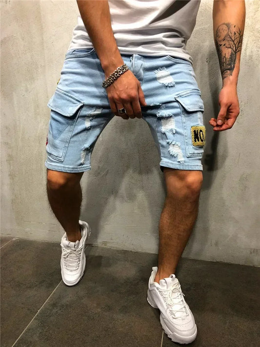SUMMER Ripped Shorts Jeans Men Hip-Hop DENIM Pants