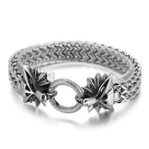 Stainless Steel Double Wolf Head Bracelet - Swefashionstore