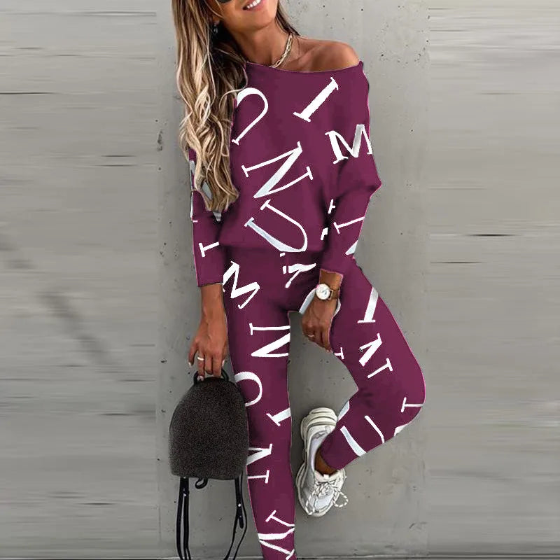 Stylish 2-piece Set Of Leggings Trousers Casual Comfortable Sportswear by XXOWENLI, perfect for modern, casual wear.